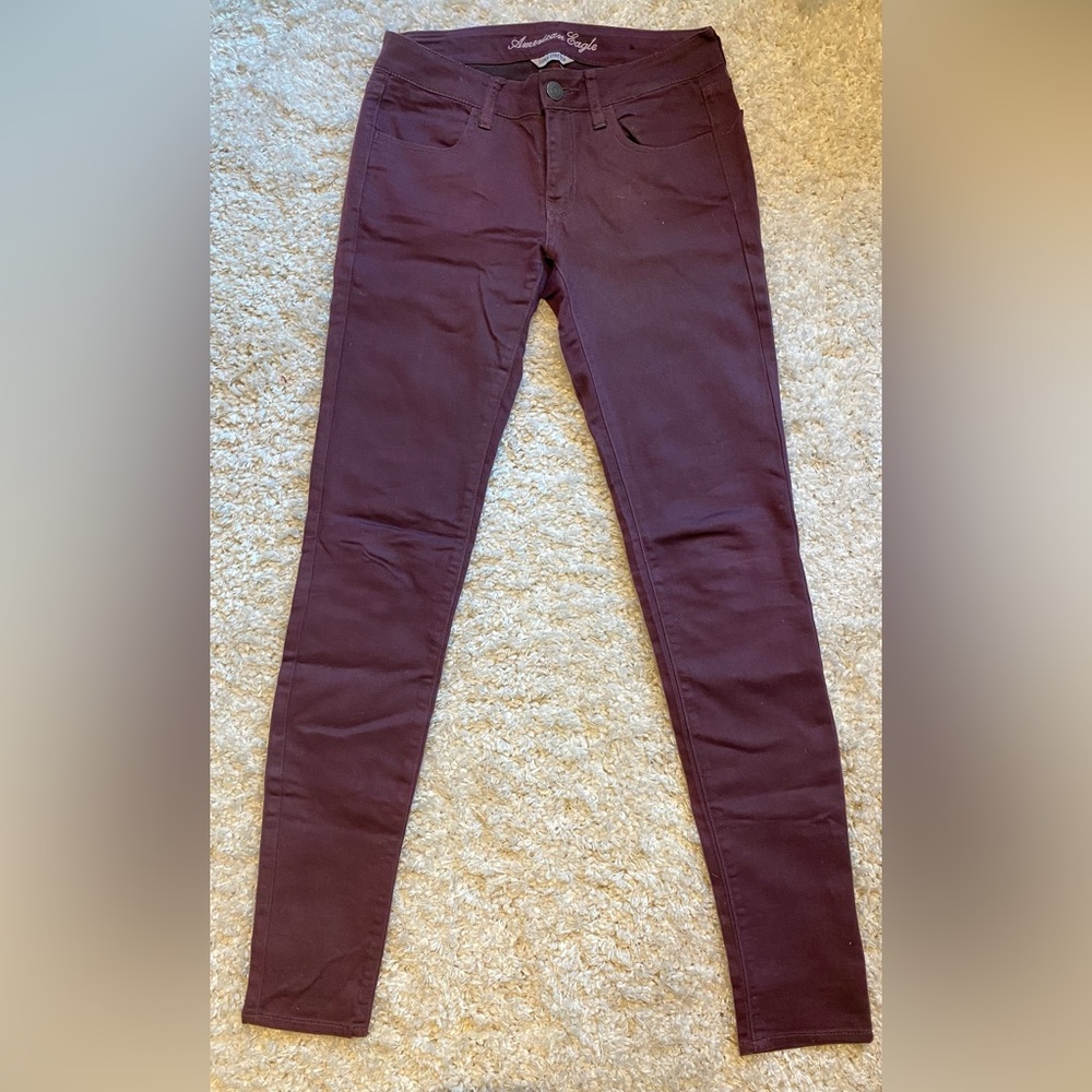 American Eagle Burgundy Jeggings